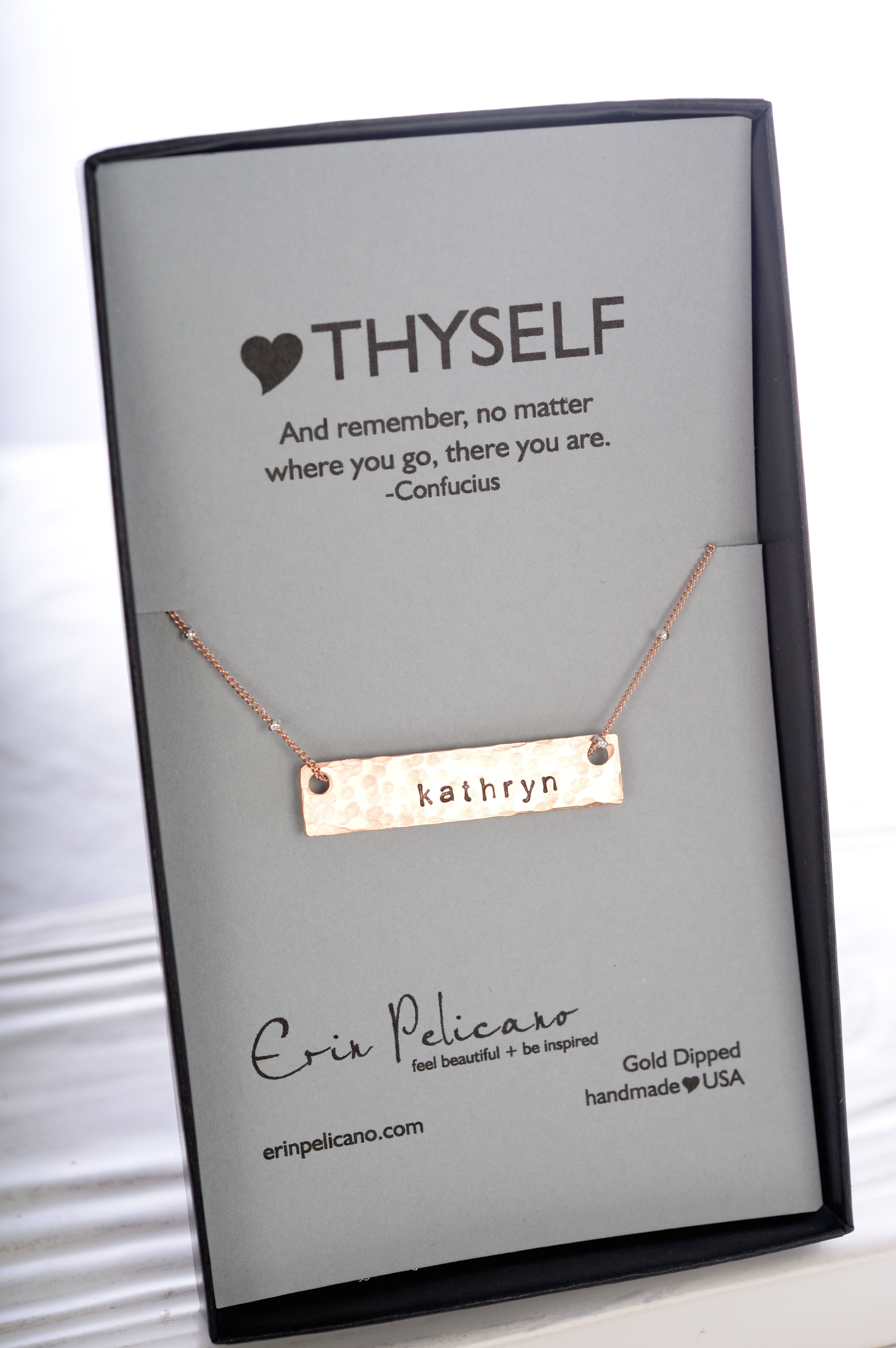 Name Bar Necklace Rose Gold | Erin 