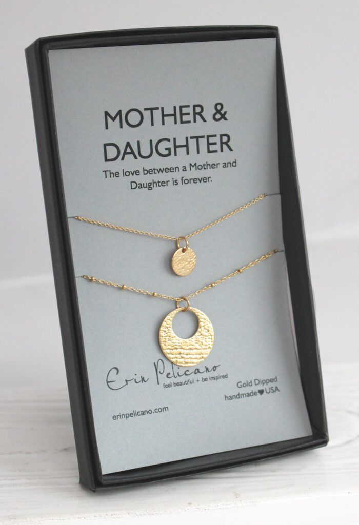 Gold Mother Daughter Necklace Fine Artisan Jewelry By Erin Pelicano