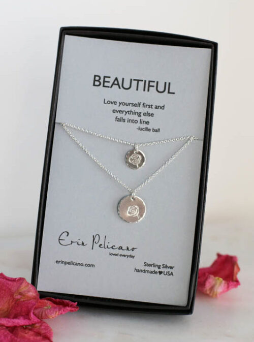 Mom Daughter Rose Necklace | Artisan Fine Jewelry by Erin Pelicano