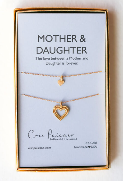 Mother Daughter Necklaces 14k Gold Hearts Erin Pelicano
