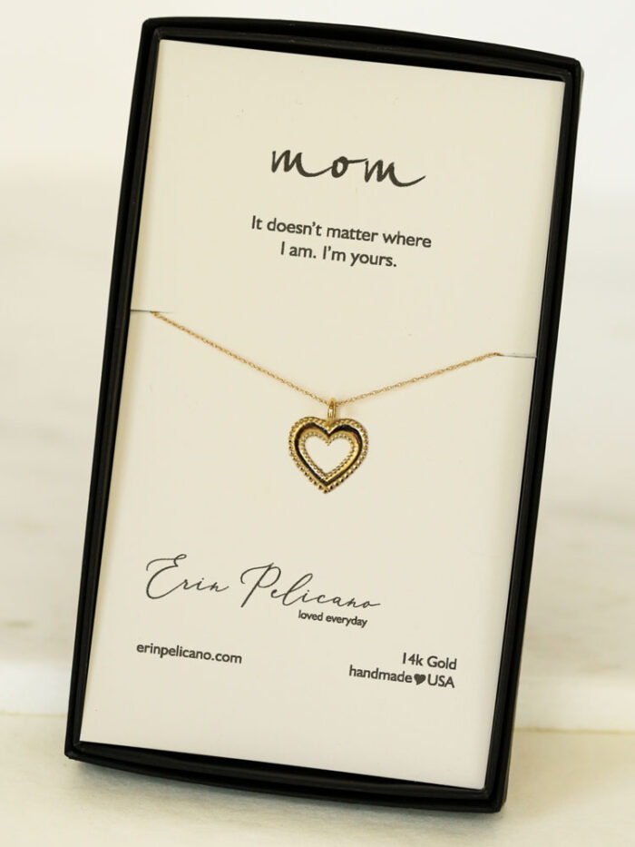 Mom Heart Necklace | Fine Jewelry made in USA Erin Pelicano