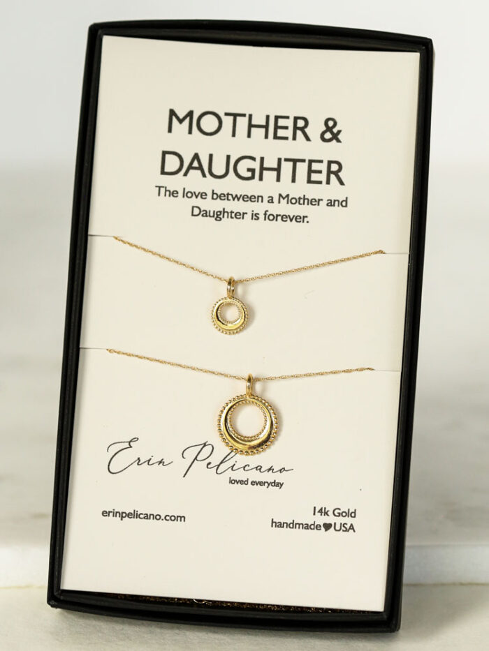 Mother Daughter Heart Necklace made in USA Erin Pelicano